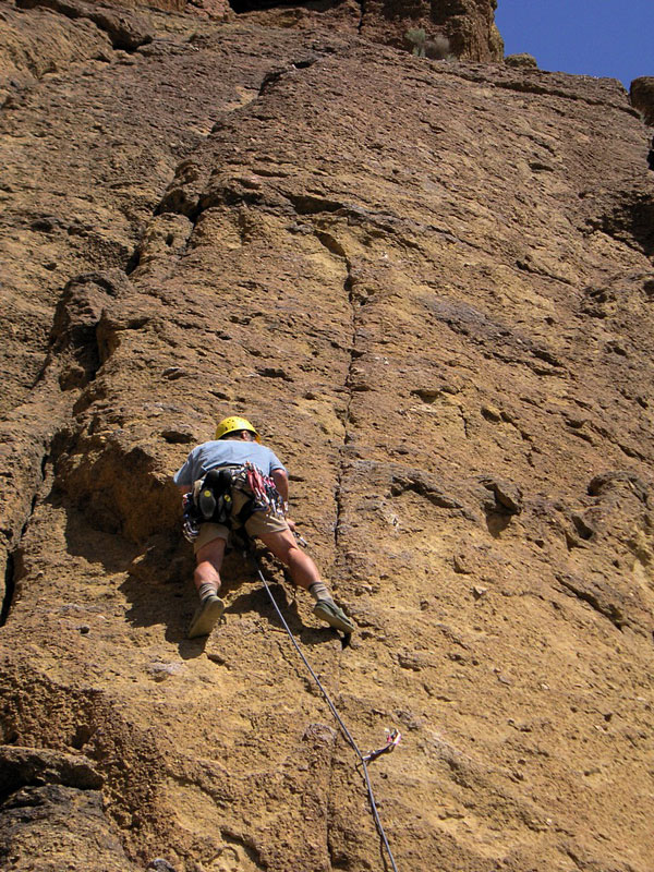 Moving out to the second bolt (photo by Sue Sullivan)