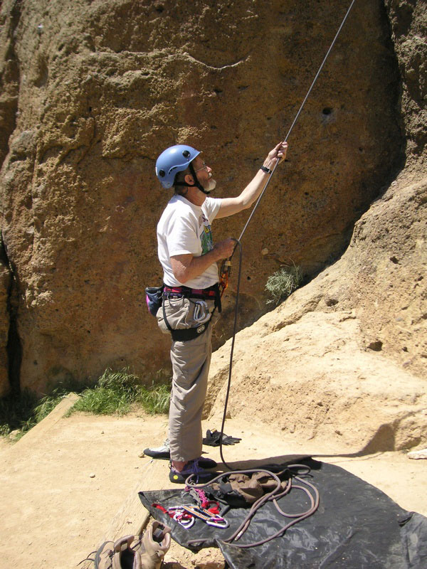 John belaying on Lichen It (photo by Sue Sullivan)