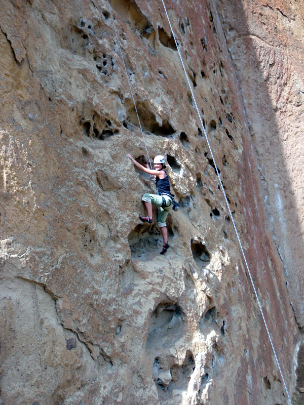 Bernie on Five Gallon Buckets. We went to Flagstone first, but it was too wet there to climb, so we continued on to Smith.