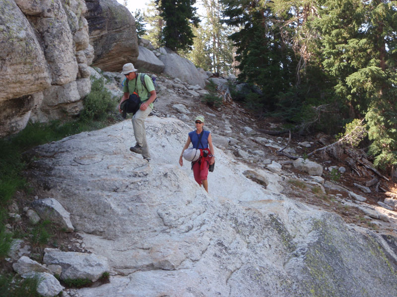 Day 5: We climb first three pitches of Shagadelic. We let a party of two go ahead of us&#8212;they plan to top out and walk off, and we figure they&#8217;ll be faster than us. At base of Medlicott Dome