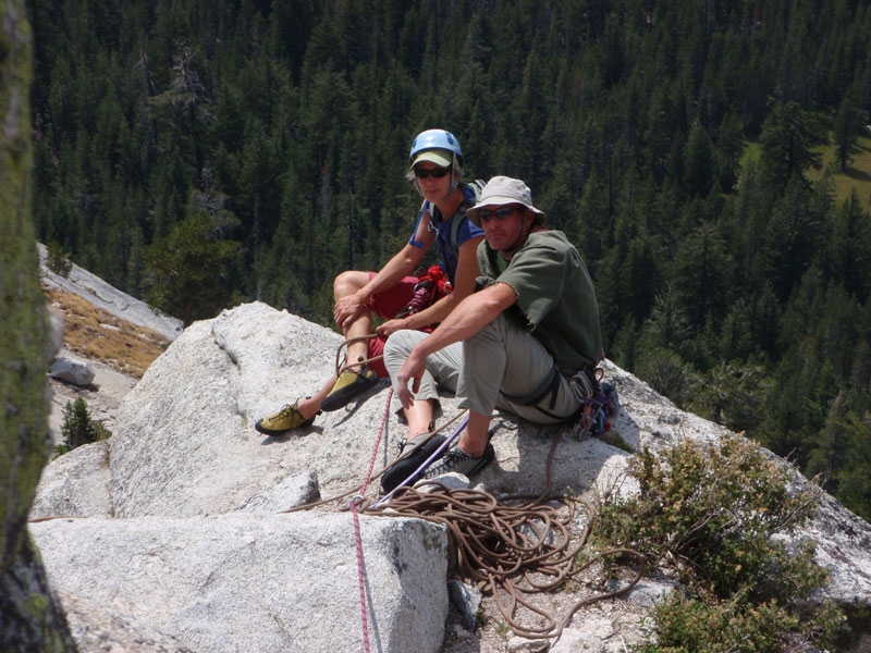 Hanging out, waiting for other party to climb 3rd pitch