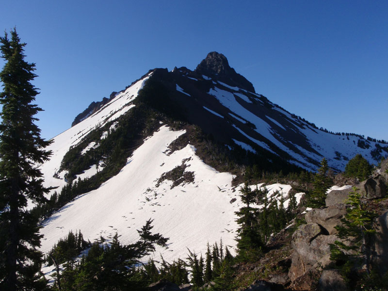 Lots of snow still on the east slope of the ridge. It made for easy climbing