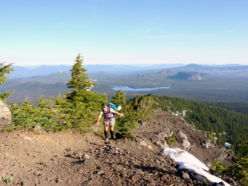 Hiking up the north ridge