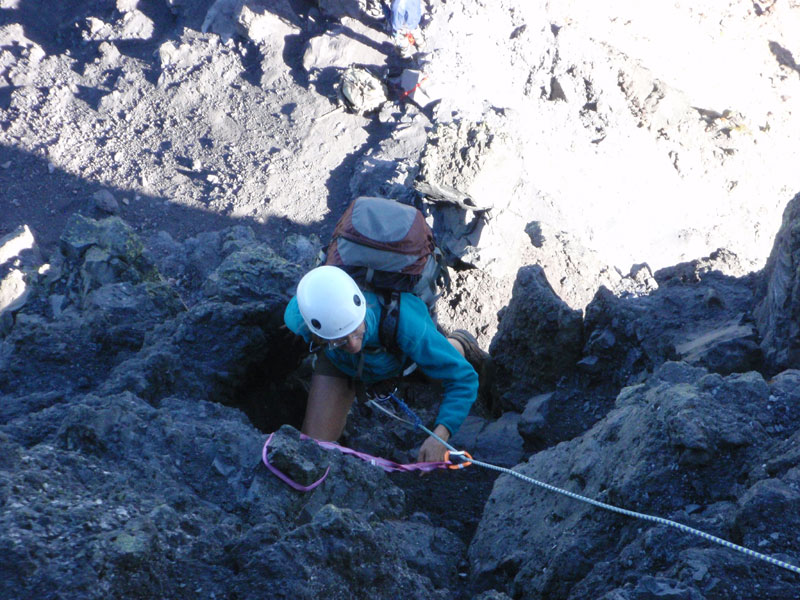 LiLi just above the crux