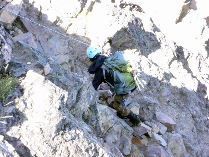 Jen descending the third pitch