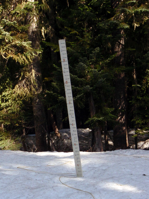 Still a lot of snow at the snow stake