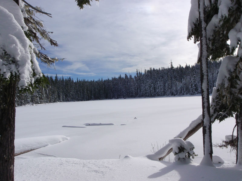 Midnight Lake is now snow-covered