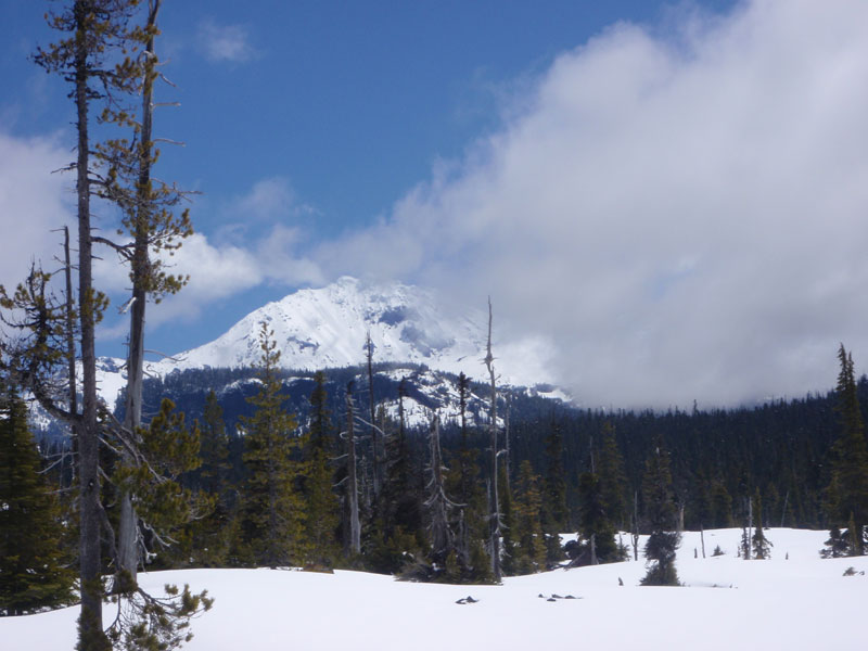 Clouds part to reveal North; Obsidian Cliffs in foreground