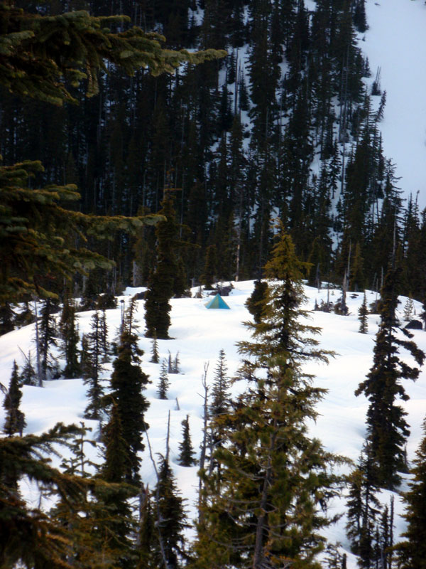 Camp from the ridge (dike)