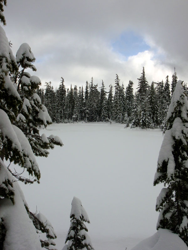 Lils Lake. The Anselmos had tracked out the trail to Lils the day before, which made it easier for me to get this far.