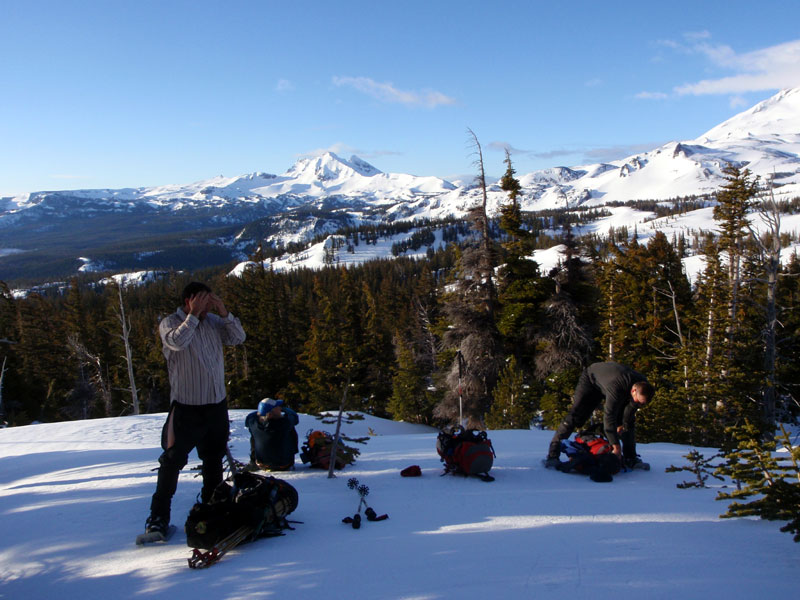 Break time on the approach. Broken Top in the background