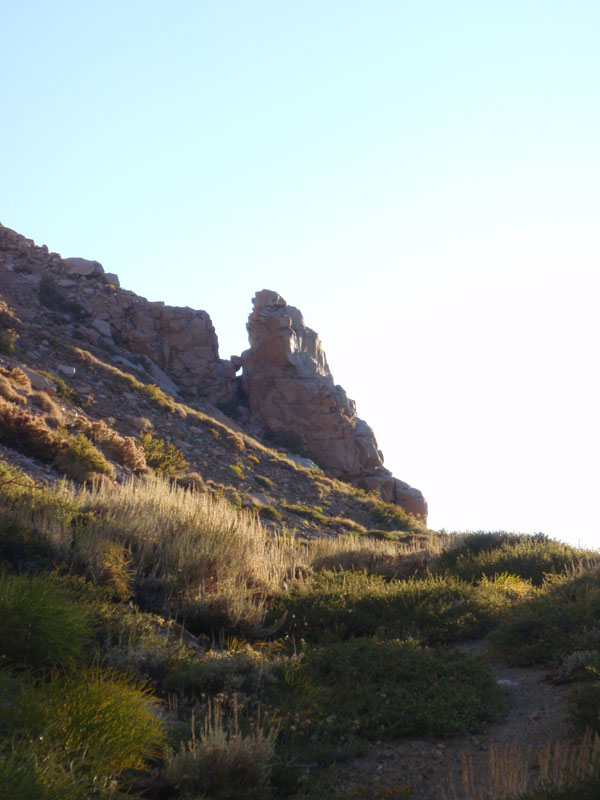 Rock formation above the trail