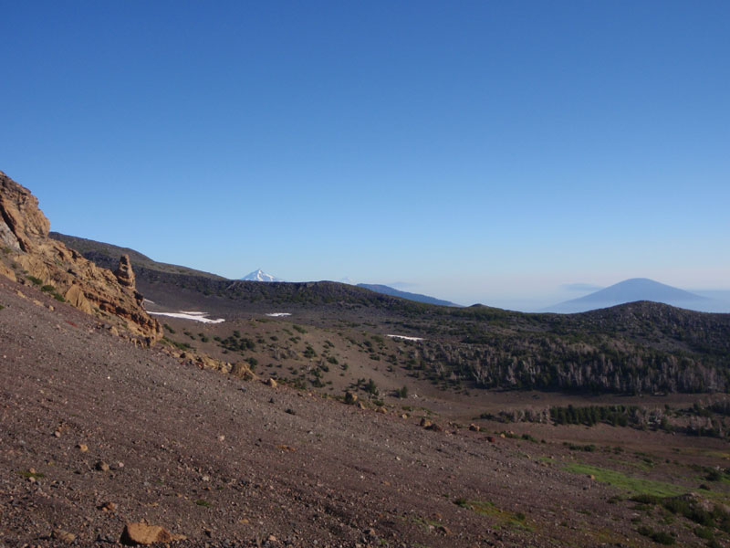 Smoke from the Scott Mountain fire drifts east