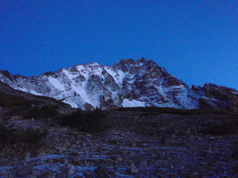 North Sister above the Thayer, with a dusting of snow