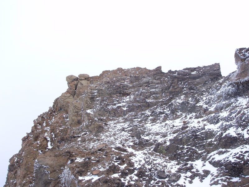 Looking across at the summit