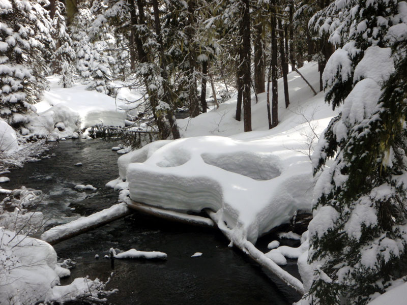 Funky melt-out streamside