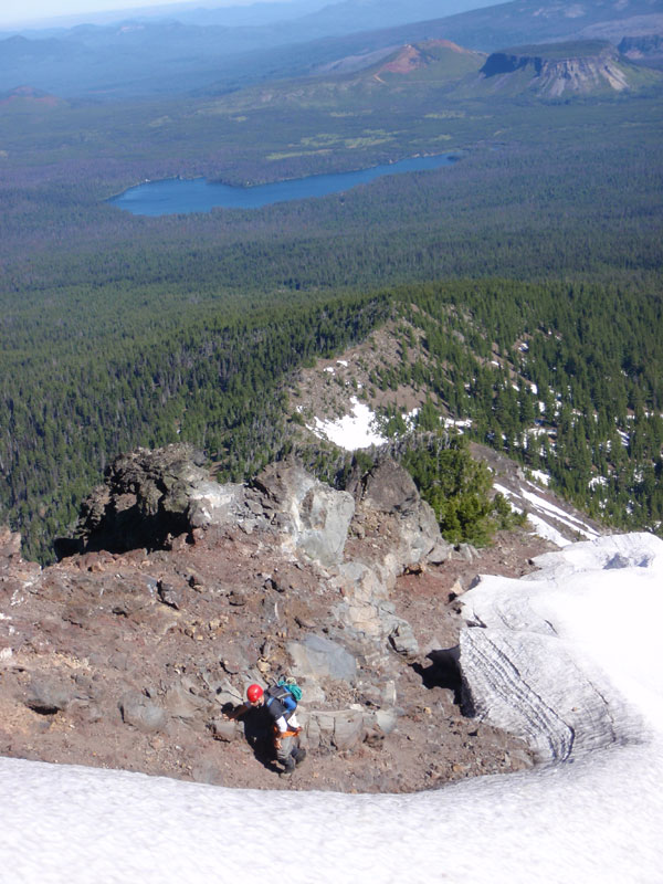 Peter trudges up the north ridge