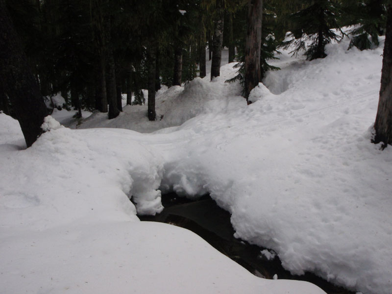 Snow bridge near Arrowhead Lake still ok