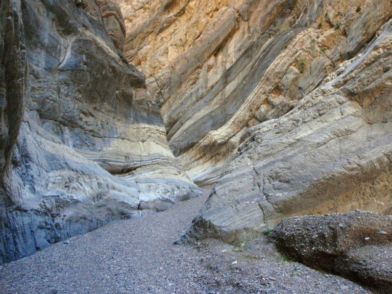 Slot canyon above the fall