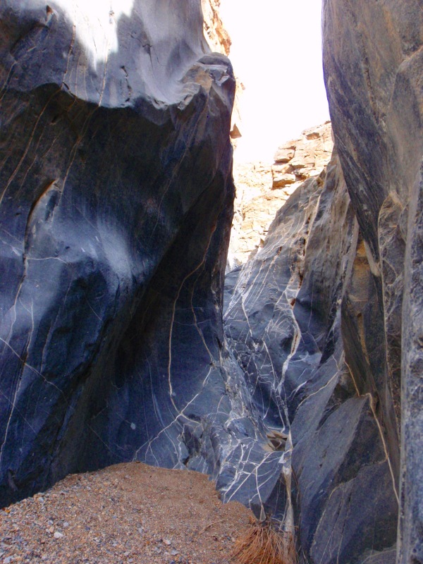 Returning through slot canyon