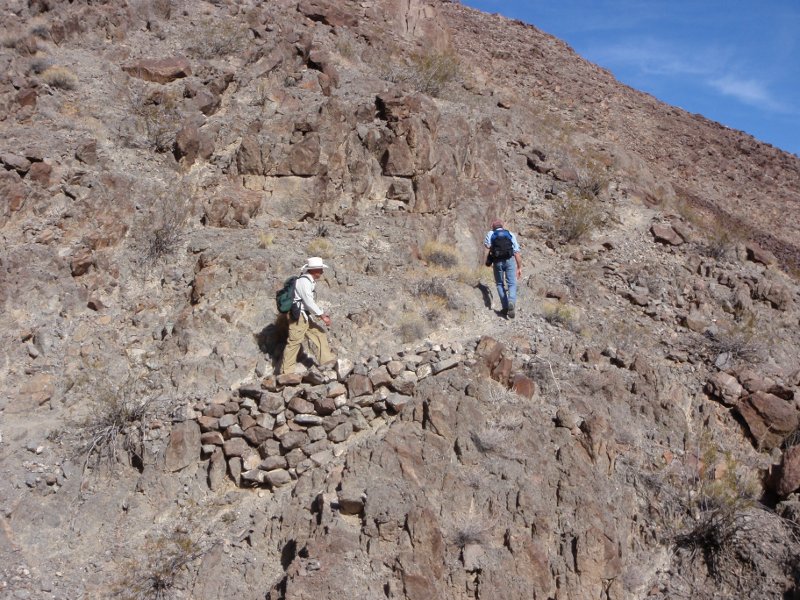 Rock wall on the trail