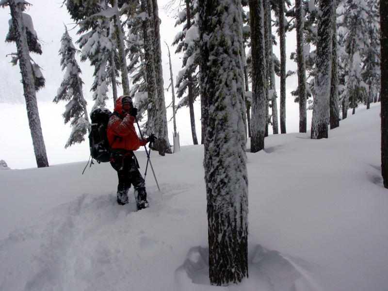 Quite a bit of trail-breaking, so Lower Rosary was our turn-around