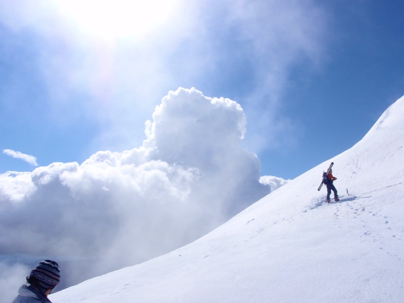 Heading up the north ridge of Middle