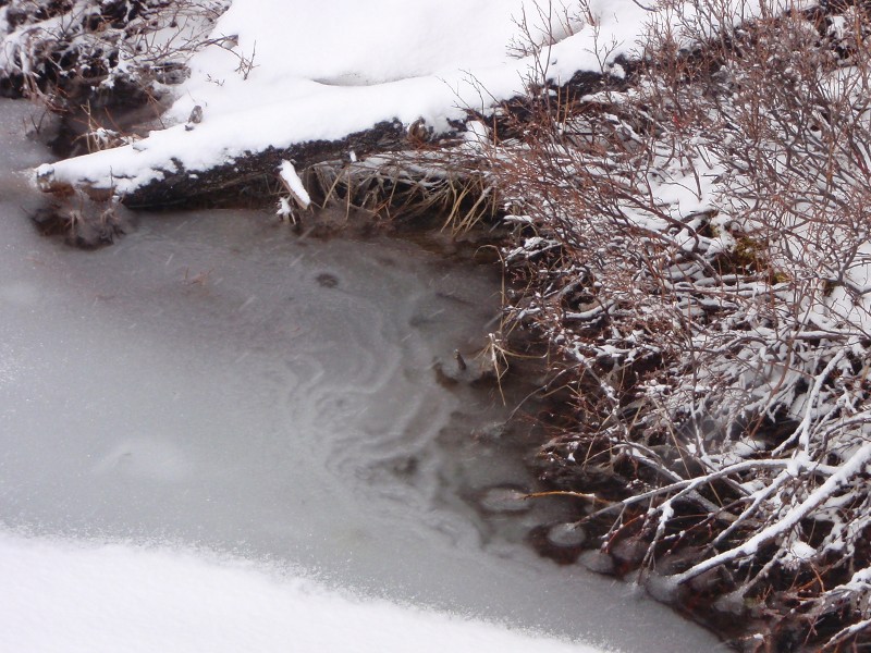 Detail of melt-out and re-freeze