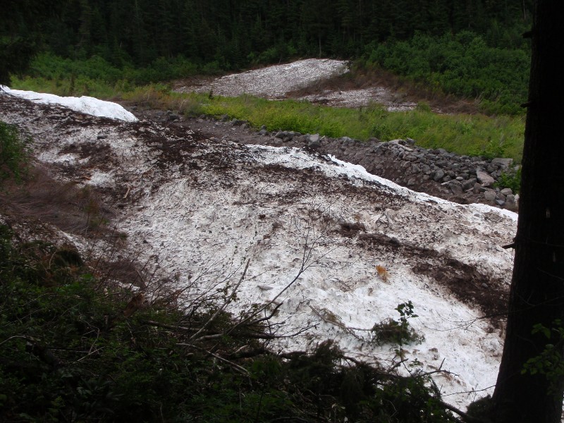 Milk Creek is filled with snow